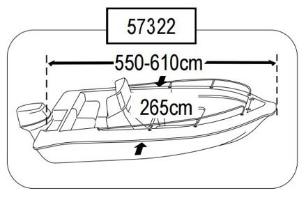 Krycí plachta pro lodě s konzolí délky 550 až 610 cm